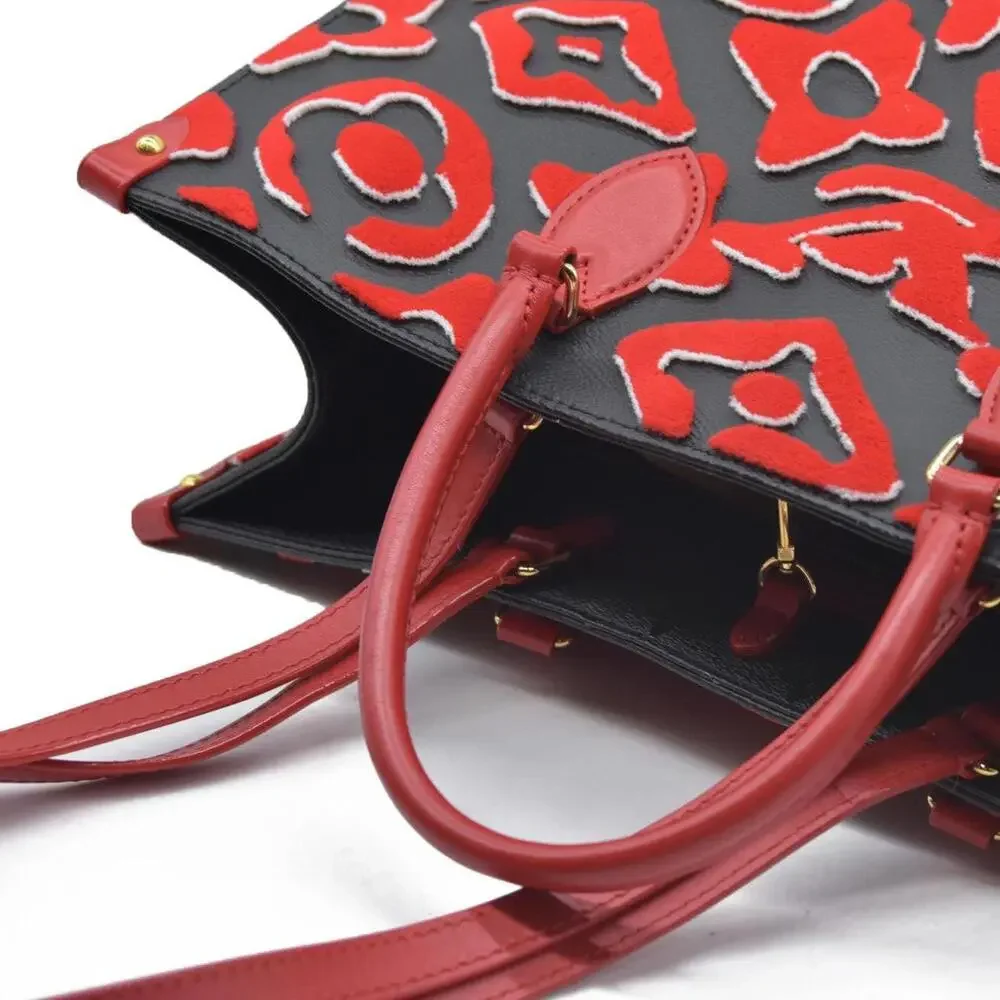 $3850 Louis Vuitton x Urs Fischer On the Go GM Red Black